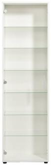 Op=Op | Leen Bakker - Vitrinekast Ansio - 172x50x30 Cm - Spaanplaat/Glas - Wit