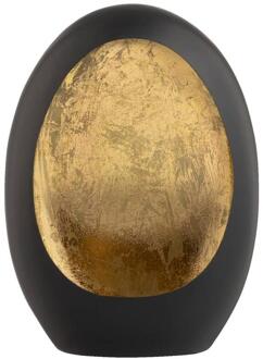 Op=Op | Leen Bakker - Windlicht Brygge - Zwart/Goud - 26x19x10 Cm - Metaal - Zwart#Goudkleurig