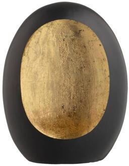 Op=Op | Leen Bakker - Windlicht Brygge - Zwart/Goud - 38x29x16 Cm - Metaal - Zwart#Goudkleurig