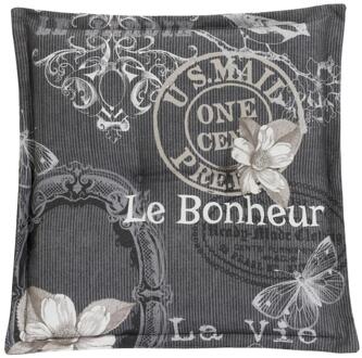 Op=Op | Leen Bakker - Zitkussen La Vie - Antraciet - 44x44 Cm - Stof - Grijs