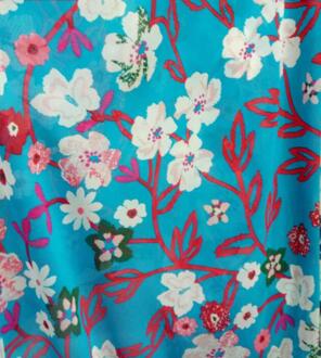 OP Print jurk chiffon stof zacht ademend wit DIY stof voor doek