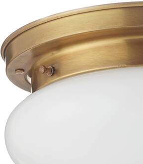 Opalen plafondlamp HARRY met messing wit, messing
