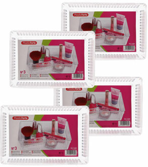 Opbergbakje - 6x - mandje - organizer - 23,5x15,5 cm - transparant