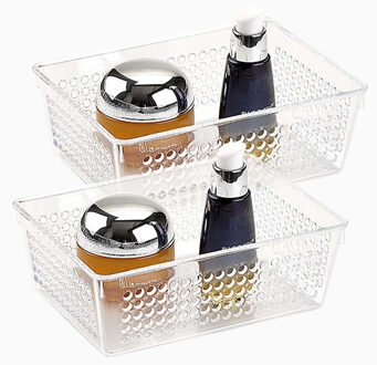 Opbergbakje - Set van 8x stuks - mandje - organizer - 18x13 cm - transparant