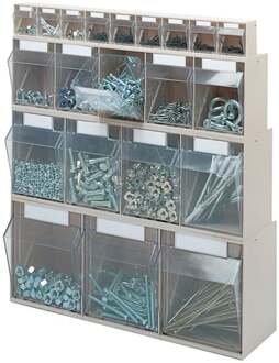 Opbergbakstelling | H242xB600xD203mm | 3 x E | kunststof blauw | 1 stuk - 1500391 1500391