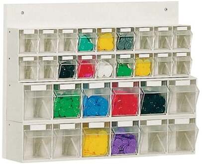 Opbergbakstelling | H410xB600xD108mm | 18 x A, 12 x B | kunststof wit | 1 stuk - 1553014 1553014