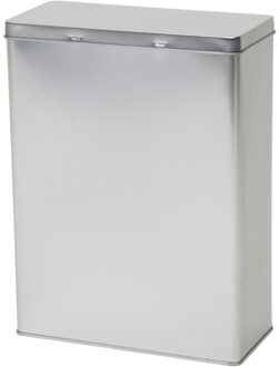 Opbergblik/bewaarblik - zilver - 19 x 9 x 25 cm - Voorraadblikken - Action products