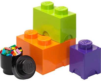 Opbergbox Brick Set van 4 Stuks Halloween Editie - Kunststof - Multicolor Multikleur