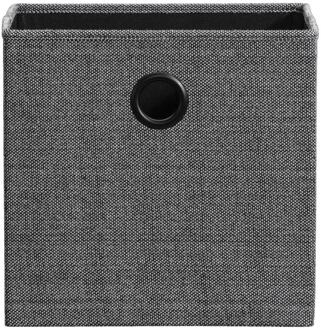 Opbergbox Kenzi Linnen - Antraciet - 31x31x31 Cm - Polyester/Linnen - Grijs