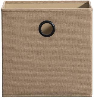 Opbergbox Kenzi Linnen - Zand - 31x31x31 Cm - Polyester/Linnen - Beige