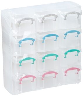 Opbergbox met 12 vakjes 20 x 22 cm - Opbergbox Transparant