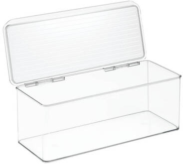 Opbergbox met Deksel, 34.3 x 14.6 x 12.7 cm, Stapelbaar, Kun Transparant