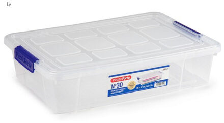Opbergbox met deksel - 3x stuks - 5L - organizer - 26 x 40 x 8,5 cm