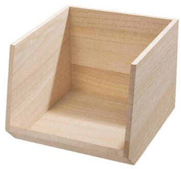 Opbergbox met Opening, 29.5 x 25.5 x 21 cm, Paulownia Hout - Bruin