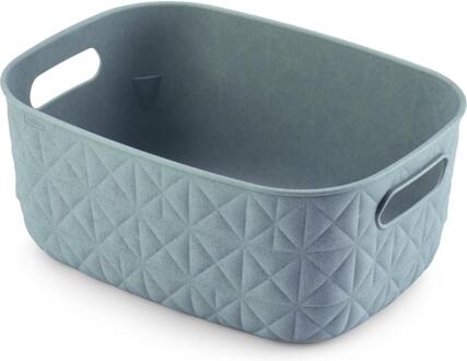 Opbergbox Soft - groenblauw - 4L - Leen Bakker - 19.4 x 26.4 x 11.1