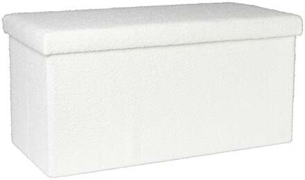 Opbergbox Teddy opvouwbaar - wit - 38x76x38 cm