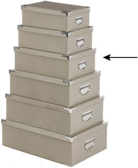 Opbergdoos/box - beige - L36 x B24.5 x H12.5 cm - Stevig karton - Crocobox - Opbergbox