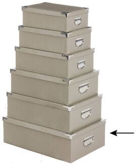 Opbergdoos/box - beige - L48 x B33.5 x H16 cm - Stevig karton - Crocobox - Opbergbox