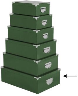 Opbergdoos/box - groen - L48 x B33.5 x H16 cm - Stevig karton - Greenbox - Opbergbox
