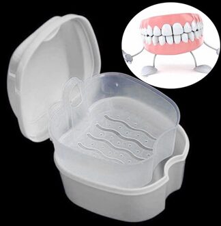 opbergdoos Handige Prothese Bad Box Case Dental Valse Tanden Opbergdoos met Opknoping Netto Container #35