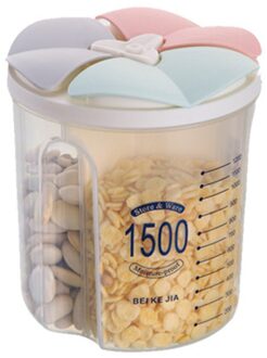 Opbergdoos Organizer Transparante Plastic Blikjes Containers Voor Keuken Multi-Grain Gedroogd Voedsel Opslag Gevallen 3 spaces