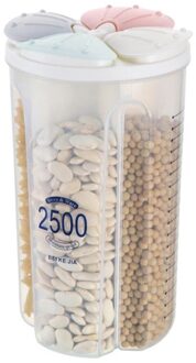 Opbergdoos Organizer Transparante Plastic Blikjes Containers Voor Keuken Multi-Grain Gedroogd Voedsel Opslag Gevallen 4 spaces