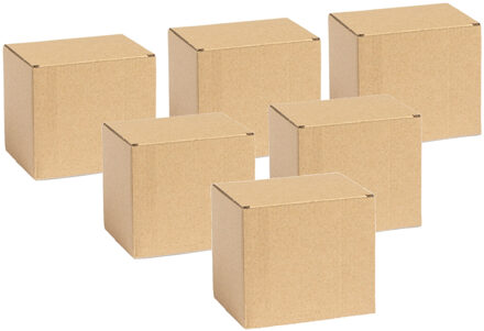 Opbergdoosje/geschenkdoosje - 50x - karton -bruin - 12 x 10,6 x 9 cm