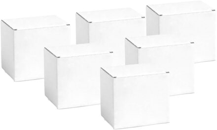 Opbergdoosje/geschenkdoosje - 50x - karton - wit - 12 x 10,6 x 9 cm