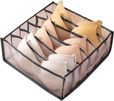 Opbergdozen Ondergoed Divider Lade Lidded Closet Organizer Ropa Interieur Organizador Voor Stropdassen Sokken Shorts Bra Organizador blauw / ElevenGrid