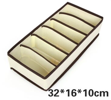 Opbergdozen Ondergoed Divider Lade Lidded Closet Organizer Ropa Interieur Organizador Voor Stropdassen Sokken Shorts Bra Organizador Sixgrid melkachtig