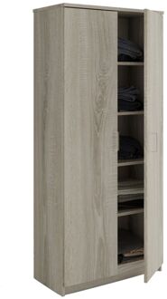 Opbergkast - Kledingkast 'Amelie' - 2 Deuren & 4 Legplanken Sonoma Eik 180x80x40 cm