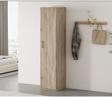 Opbergkast - Kledingkast 'Mila' - 1 Deur & 4 Legplanken Sonoma Eik 180x40x42 cm