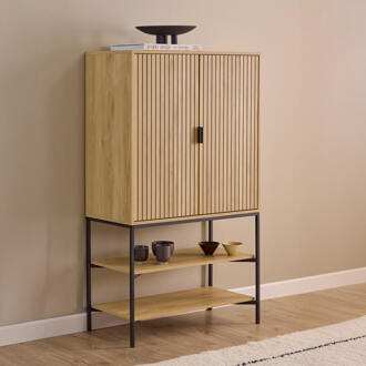 Opbergkast 'Lisette' Eikenhout, 140 x 80cm Naturel