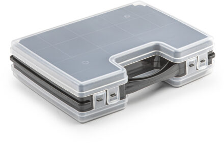 Opbergkoffer - 22-vaks - zwart - 28 x 21 x 6 cm - Sorteerdoos kleine spulletjes