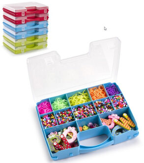 Opbergkoffertje - 3x - 13-vaks - opbergkoffer - sorteer box - 27,5 x 20,5 x 3 cm