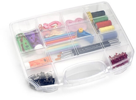 Opbergkoffertje/opbergdoosjes - 8 vaks - transparant - Naaigerei opbergen - Opbergers