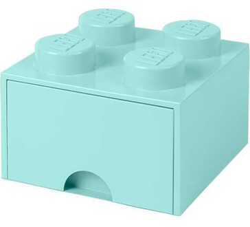 Opberglade Brick 4, Aquablauw - LEGO