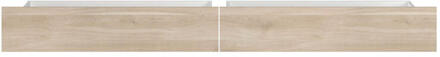 Opberglades Evi - Eikenkleur (2 Stuks) - Spaanplaat - Beige - 50.7x99.3x22.2 Cm
