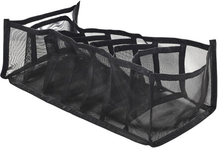 Opbergmand - 7 vakjes - zwart - ladekast organizer - 36 x 12 x 17 cm
