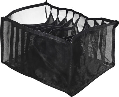 Opbergmand - 9 vakjes - zwart - ladekast organizer - 32 x 25 x 17 cm