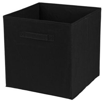 Opbergmand/kastmand - 29 ltr - zwart - 31 x 31 cm