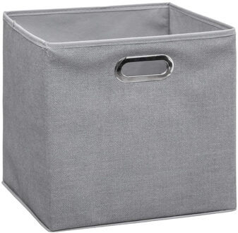Opbergmand/kastmand grijs - linnen - 31 x 31 x 31 cm - Opbergmanden
