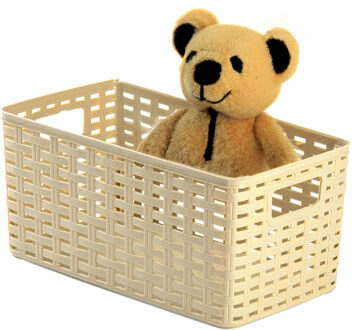 Opbergmand - Kastmand - rotan kunststof - beige - 5 Liter - 15 x 28 x 13 cm