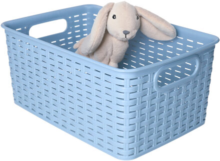 Opbergmand - Kastmand - rotan kunststof - blauw - 6 Liter - 19 x 29 x 13 cm