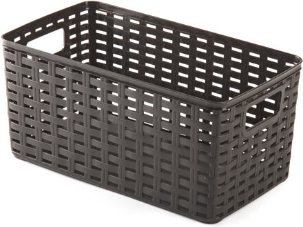 Opbergmand - Kastmand - rotan kunststof - Choco bruin - 5 Liter - 15 x 28 x 13 cm