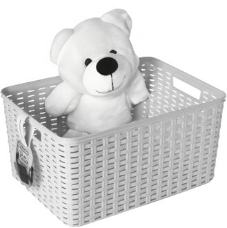 Opbergmand - Kastmand - rotan kunststof - creme wit - 18 Liter - 29 x 39 x 20 cm