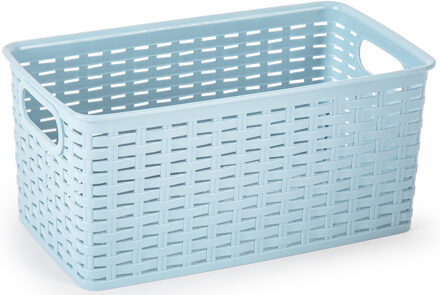 Opbergmand - Kastmand - rotan kunststof - ijsblauw - 5 Liter - 15 x 28 x 13 cm