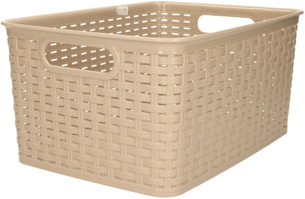Opbergmand - Kastmand - rotan kunststof - lichtbruin - 10 Liter - 22 x 33 x 16 cm