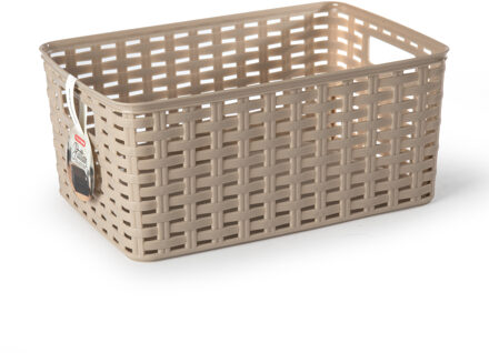 Opbergmand - Kastmand - rotan kunststof - lichtbruin - 6 Liter - 19 x 29 x 13 cm