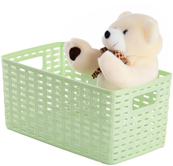 Opbergmand - Kastmand - rotan kunststof - lichtgroen - 5 Liter - 15 x 28 x 13 cm
